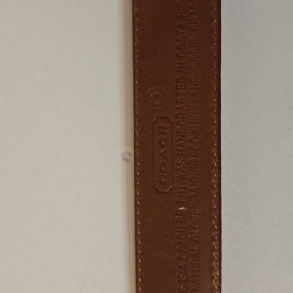 Coach Dark Red Genuine Cowhide Leather Belt Size Small Solid Brass Buckle
